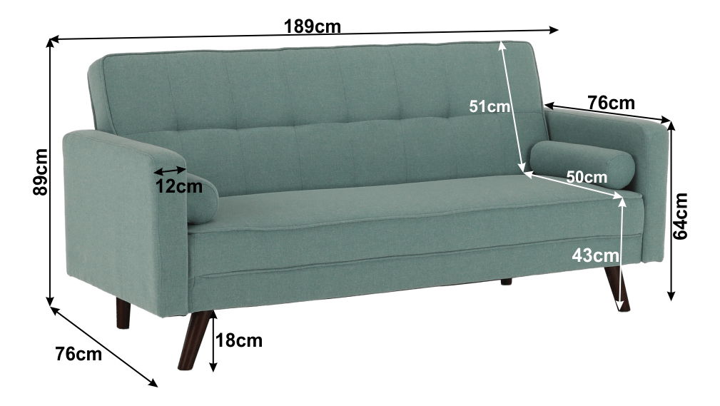 Rozkládací pohovka Orgus (mentolová)