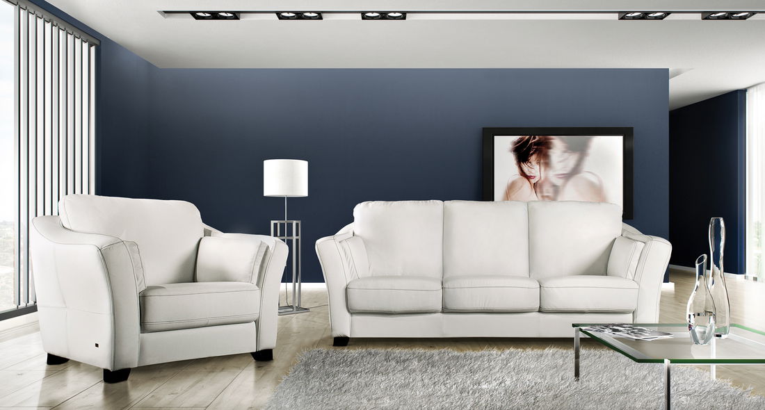 Kožená rohová sedací souprava BRW Viena 3R+1N+1N