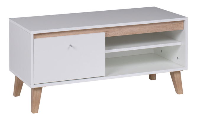 Tv stolek Ovio RTV100 (bílá matná + dub san remo jasný)