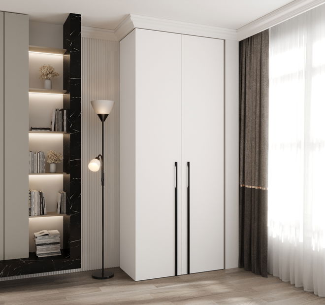 Šatní skříň 100 cm Carmela 40-3 (bílá + černá)