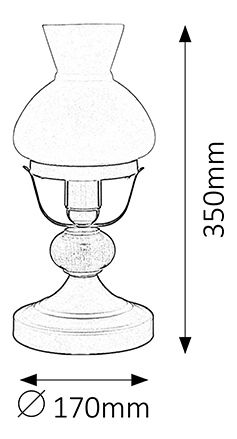 Stolní lampa Petronel 7072 (matná černá + ořech vlašský + opálové sklo)