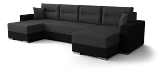 Rohová sedací souprava U Glide U (tmavě šedá + černá)