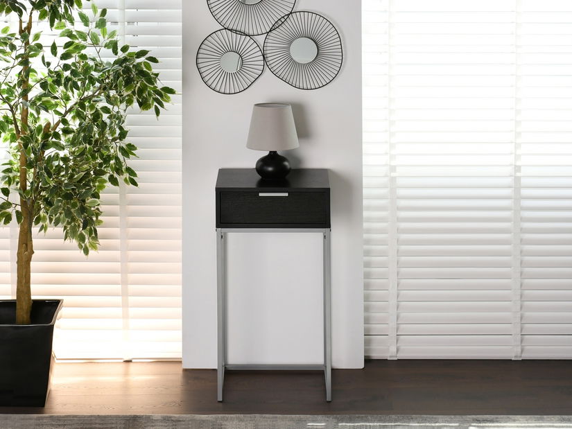 Konzolový stolek Norma S (černé dřevo + chromová matný)