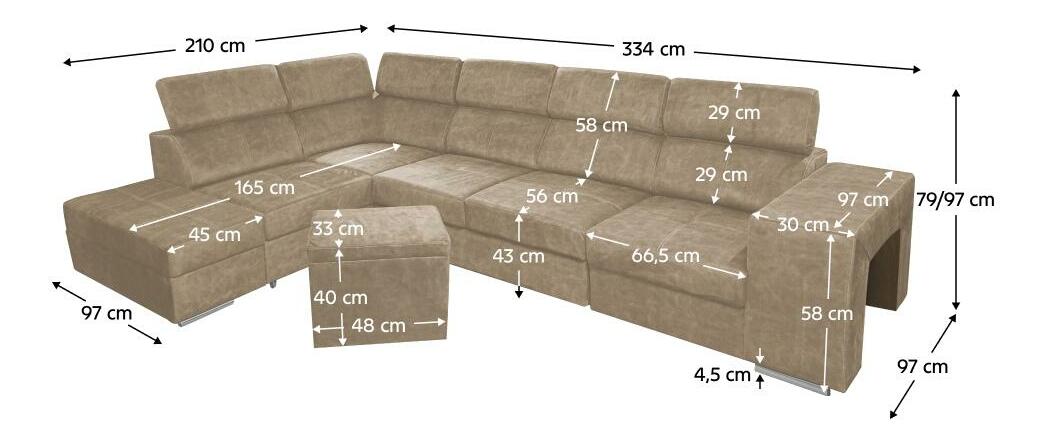 Rohová sedací souprava Maiga BIG (béžová) (levá)