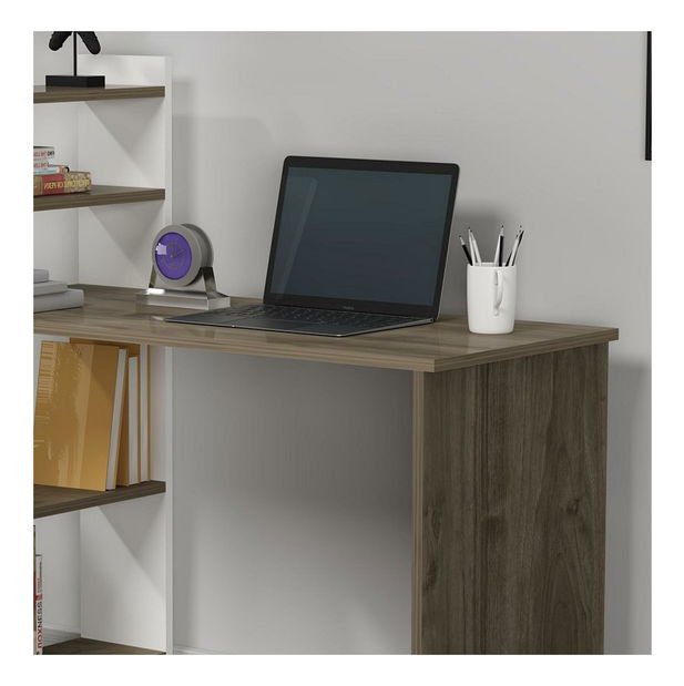 PC stolek Nomive (ořech + bílá)