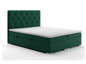 Boxspring postel 160 cm Ronda (tmavě zelená) (s úložným prostorem)