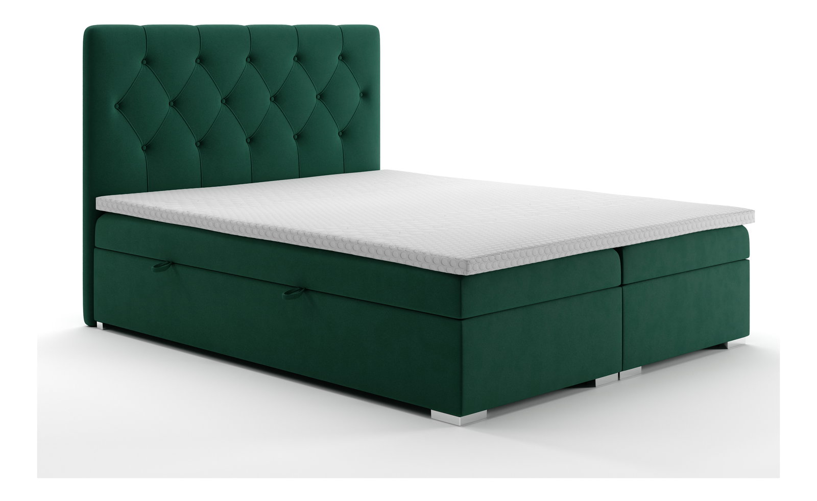 Boxspring postel 180 cm Ronda (tmavě zelená) (s úložným prostorem)