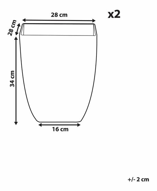 Sada 2 květináčů Mirko (bílá)