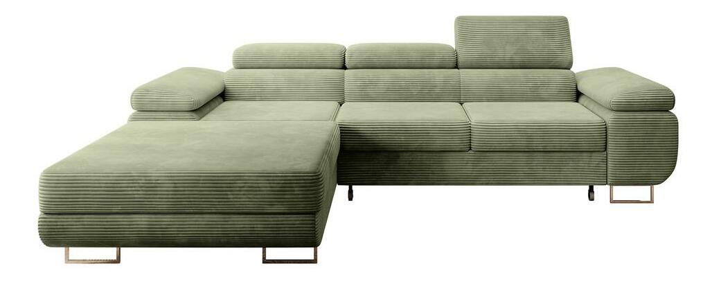 Rohová sedací souprava Grande (L) (mořská zelená + chromová)