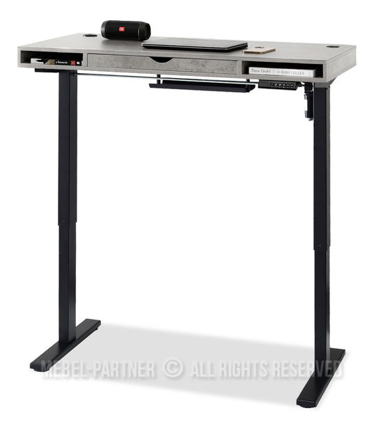 PC stolek Osto 120 (beton + bílá)