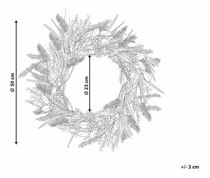 Věnec na dveře ø 50 cm Aje (oranžová)