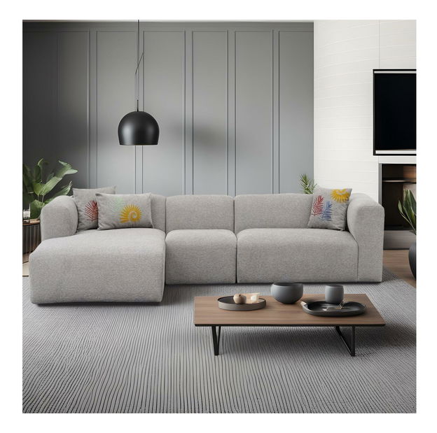 Rohová sedačka Lindasetta (L) (světle šedá)