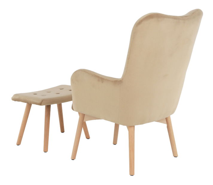 Křeslo s taburetem Lance New (béžová)