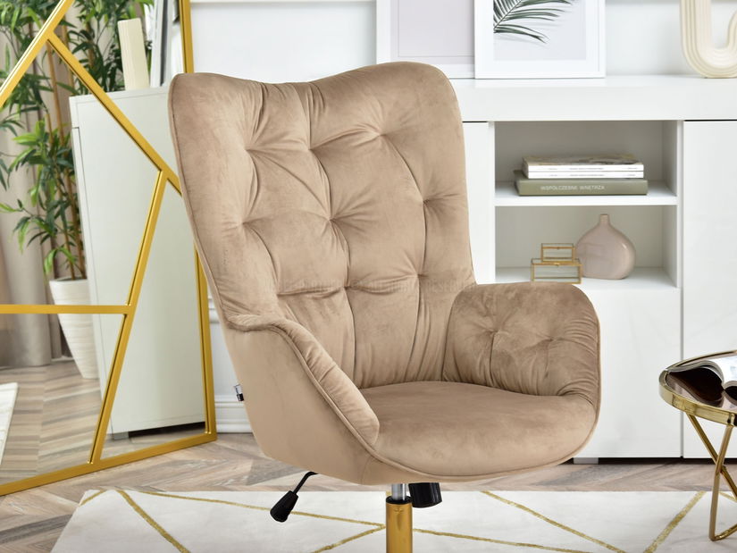 Křeslo Meryl (béžová + zlato)