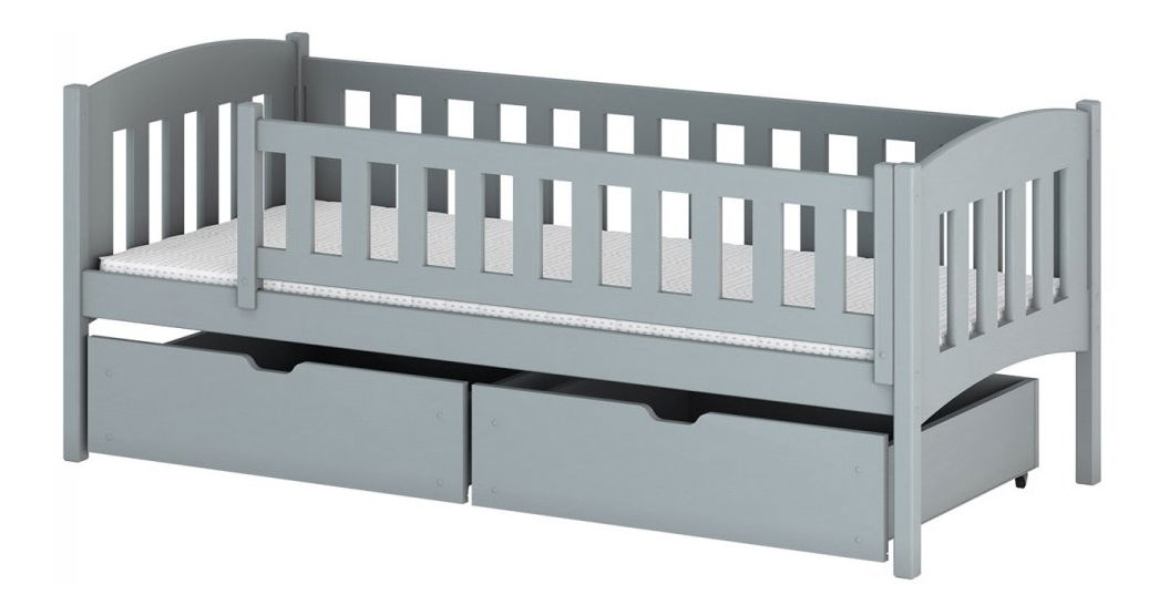 Dětská postel 90 cm Jerosto (šedá) (s roštem) (s úl. prostorem)