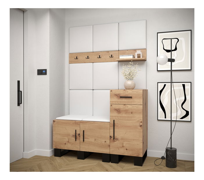 Předsíňová sestava Amanda 5 (dub artisan + bílá)
