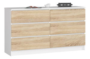 Komoda Keanu (bílá + dub sonoma)