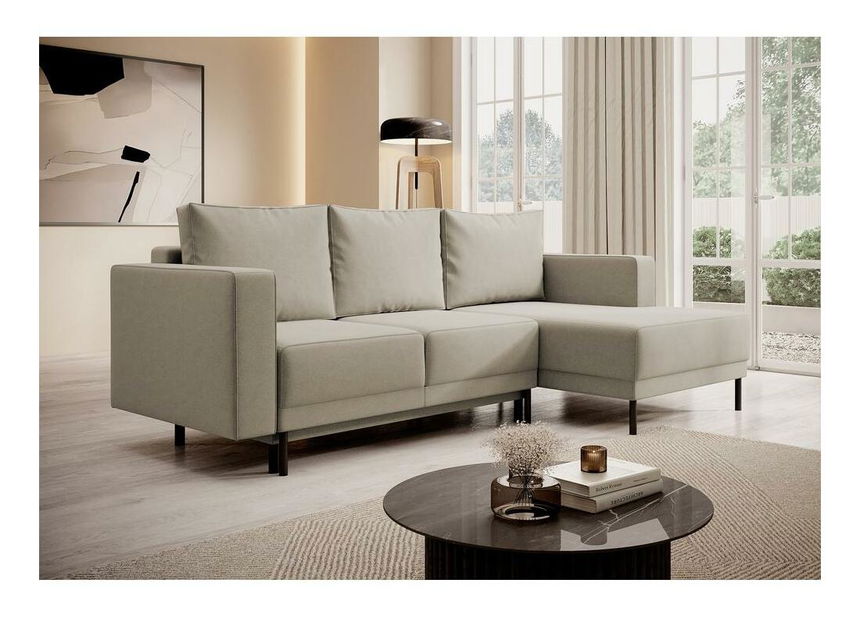 Rohová sedací souprava Rodriguez mini (P) (béžová střední + černá)