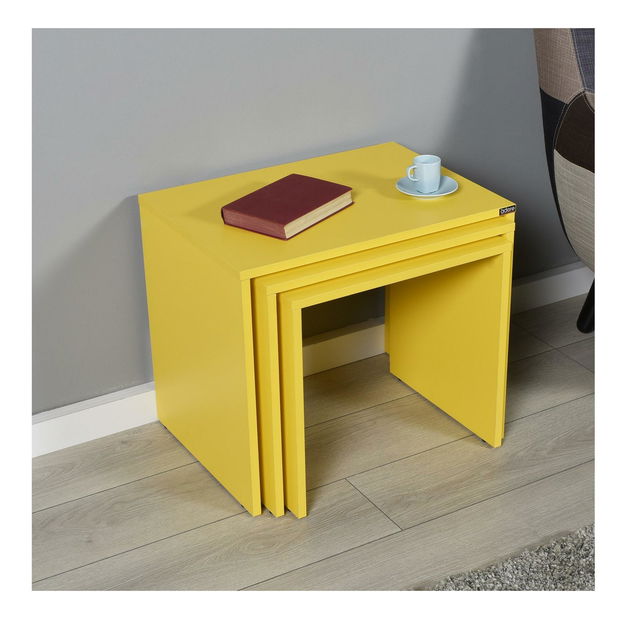 Set 3ks. konferenčních stolků Losuku 2 (žlutá)
