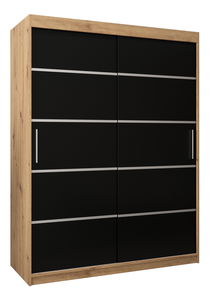 Šatní skříň 180 cm Verika 1 180 (dub artisan + černá)