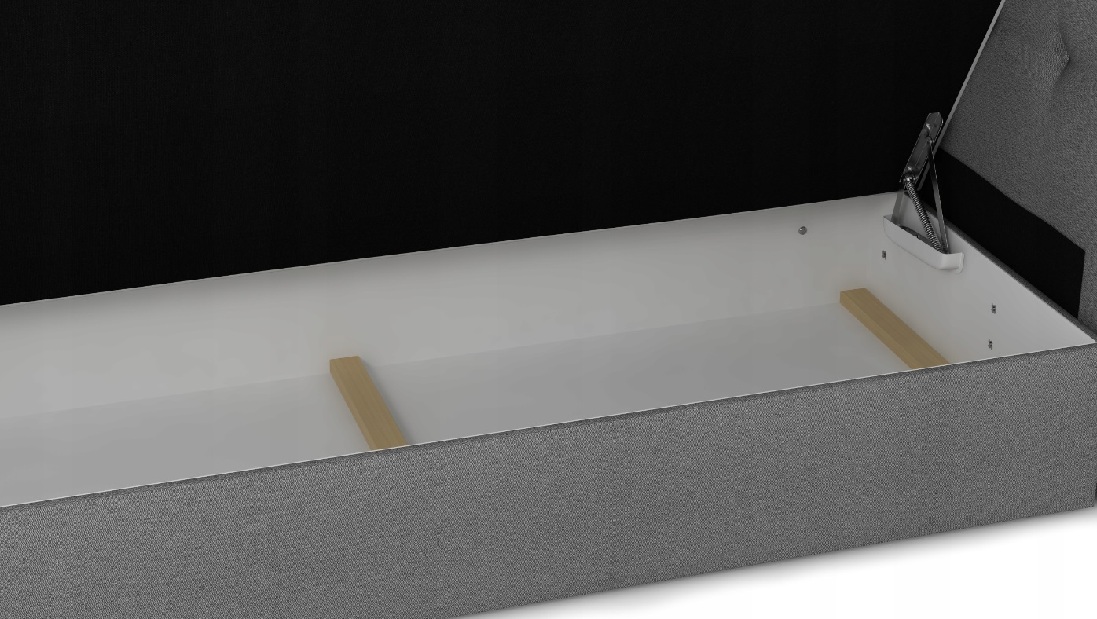 Manželská postel 160 cm Boxspring Penarth Comfort (černá) (s roštem, matrací a úl. prostorem)