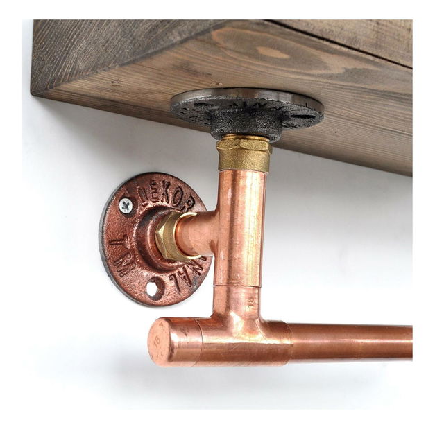 Nástěnný držák na toaletní papír Nenanu 19 (růžové zlato + ořech)