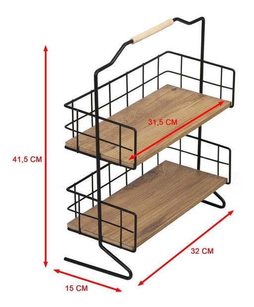 Police do koupelny Tevuka (černá)