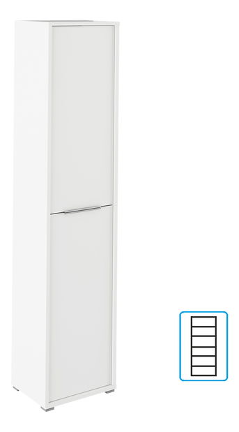 Vysoká policová skříň 06 Rumia (bílá)