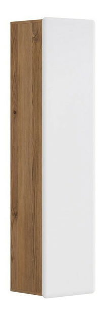 Skříňka na stěnu BRW Possi Light SFW1D/16/4 (modřín sibiu zlatý + lesk bílý)