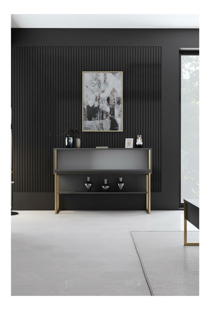 Konzolový stolek Luna 4 (zlatá + antracit)