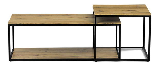 Set 2 konferenčních stolků Crearse (dub divoký)