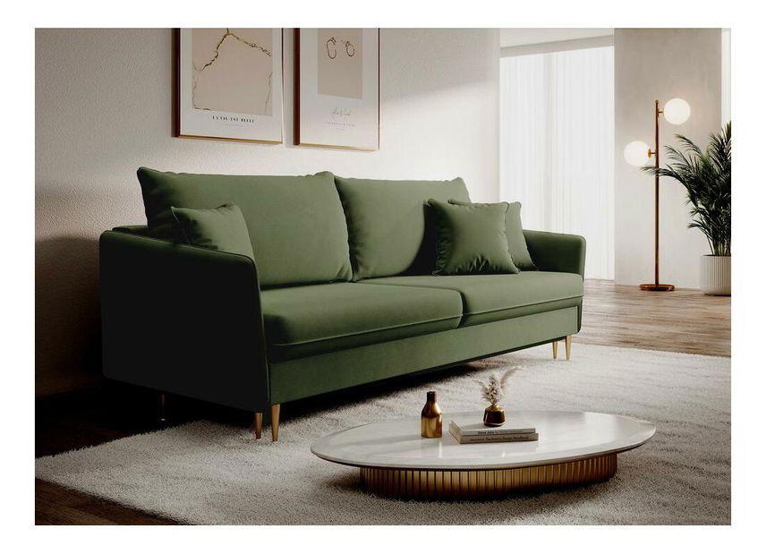 Pohovka trojsedačka Vivaldio (olivová + zlatá)