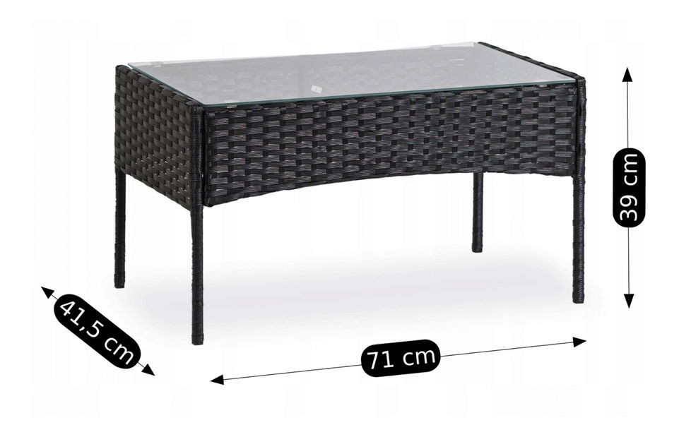 Zahradní set Manta (černá + béžová) (pro 4 osoby)