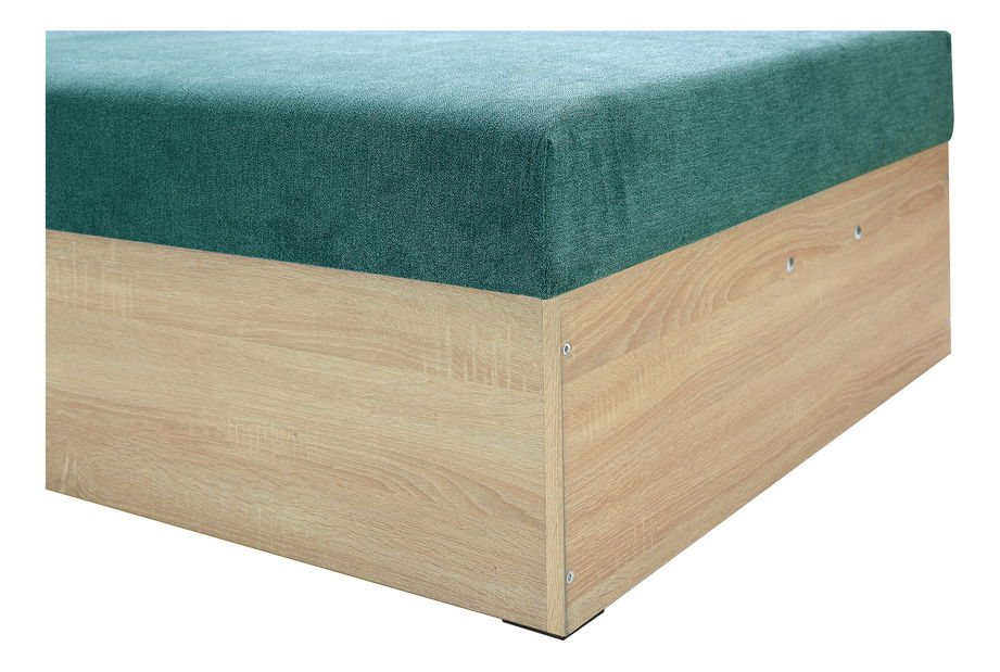 Jednolůžková postel (válenda) 85 cm Idona (smaragdová) (s roštem a matrací) (s úl. prostorem)