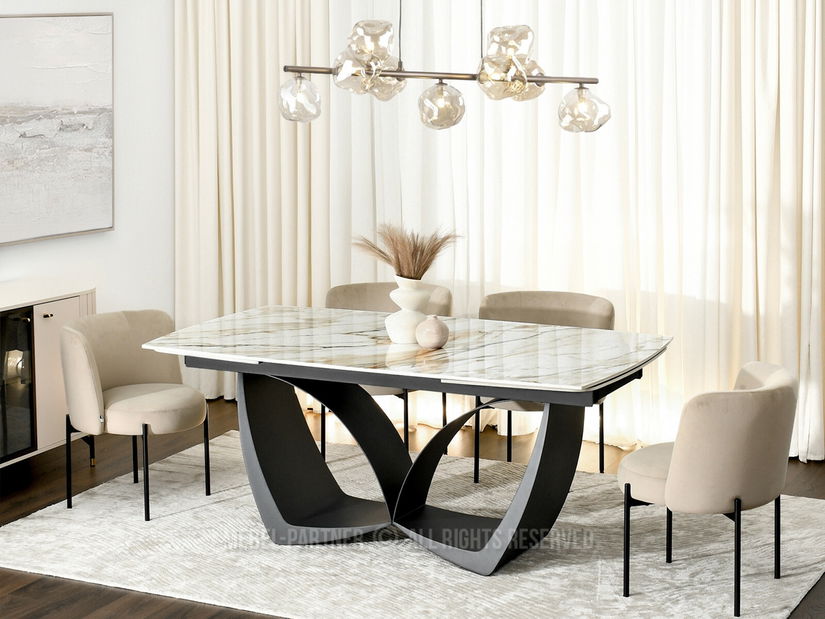 Jídelní stůl Carteles (mramor + černá)