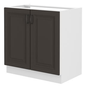 Dolní kuchyňská skříňka pod dřez Sheila 80 ZL 2F BB (bílá + grafit)