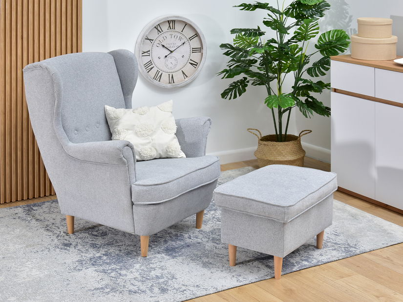 Taburetka Muriera (šedá + bílá)