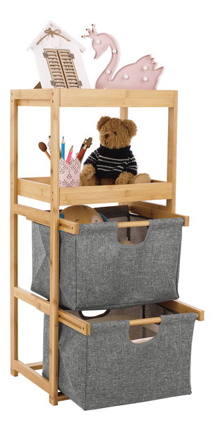 Regál Kendra (bambus + šedá)