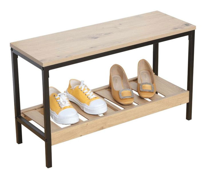 Botník Relieve (dub + černá)