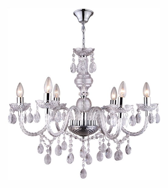Lustr Cuimbra i 63116-6 (moderní/designové) (chrom + průhledná)