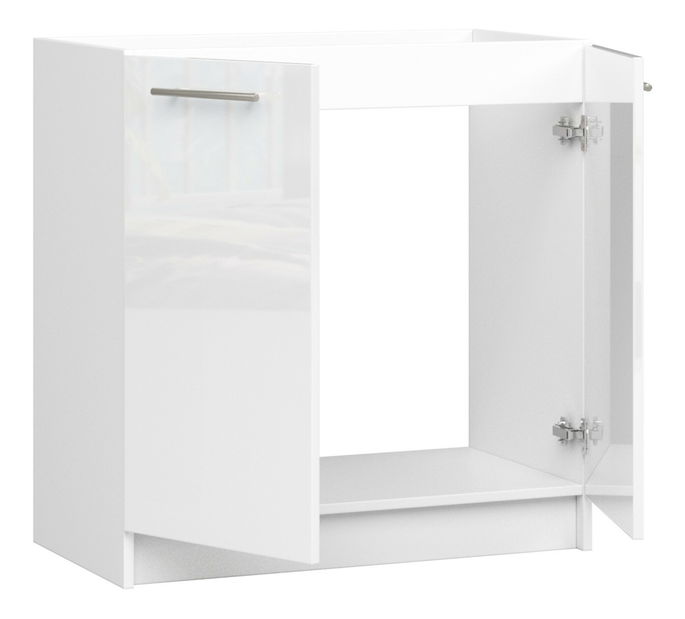 Dolní kuchyňská skříňka Ozara 80 (bílá + bílý lesk)