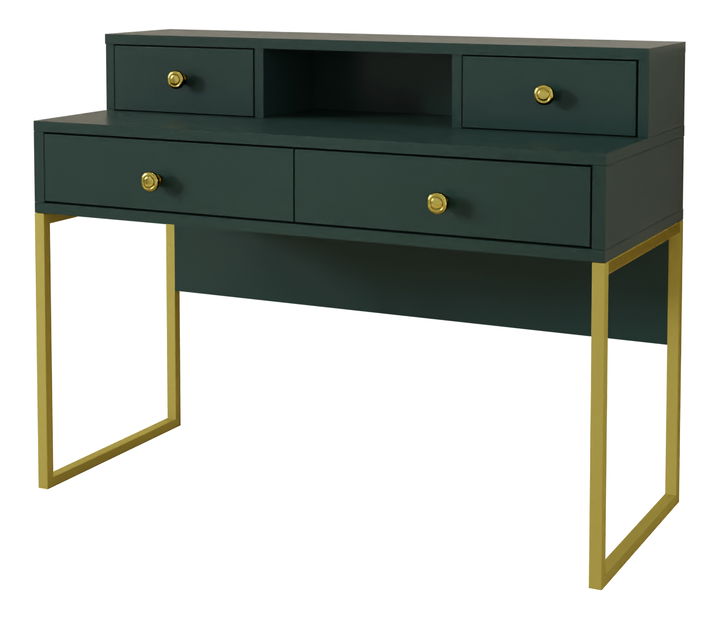 Toaletní stolek Cardinal (tmavě zelená + zlatá)