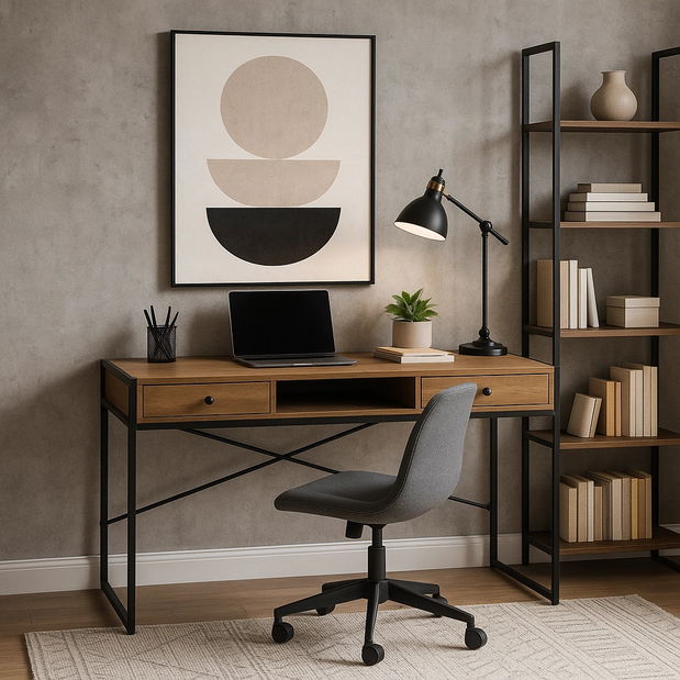 Psací stolek Supuso (ořech + černá)