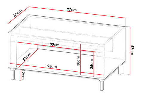 Konferenční stolek Nueve NV9 (černá + dub whisky)