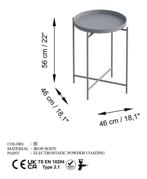 Konferenční stolek Museli 4 (šedá)