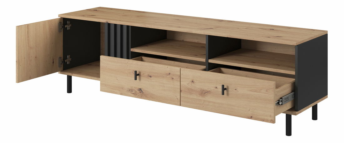 TV stolek/skříňka Madeira 165 (dub artisan + černý antracit)