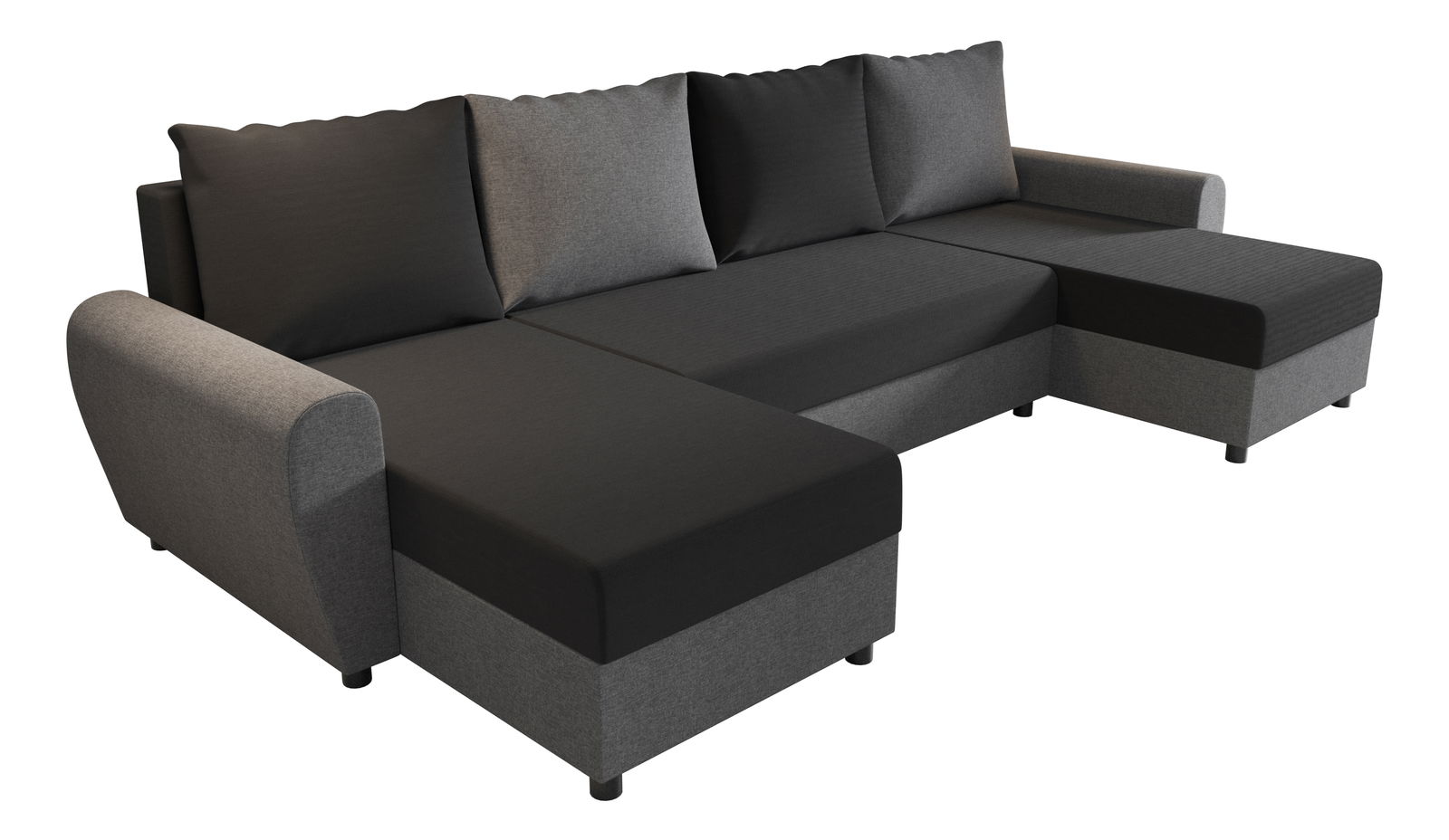 Rohová sedací souprava U Fleur U (černá + šedá)