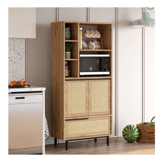 Kuchyňská skříňka Otto 9 A (ořech + dub + černá)