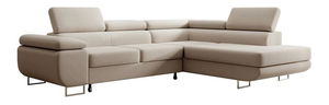 Rohová sedací souprava Stiletto (P) (béžová + stříbrná)
