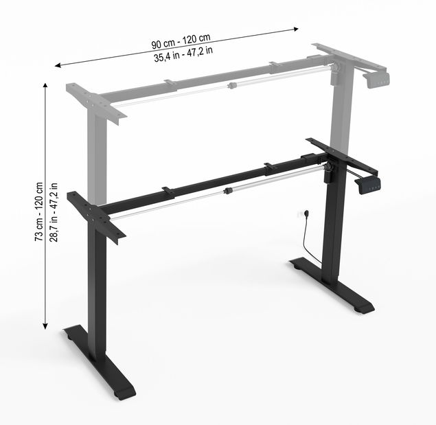 Konstrukce pod PC stolek RXD1-2-2RR_C Motiva (černá)